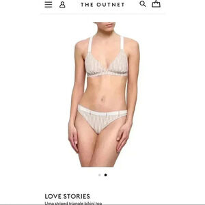 Love stories Uma striped triangle bikini bottom‬